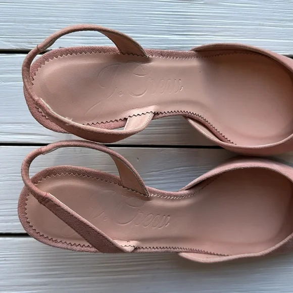 J.Crew Colette Slingback Pump Pointed Toe Blush Suede size 7.5 - Picture 3 of 8